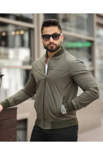 Erkek Mevsimlik Bomber Kolej Ceket - haki bndk - BASEL.CO (1)