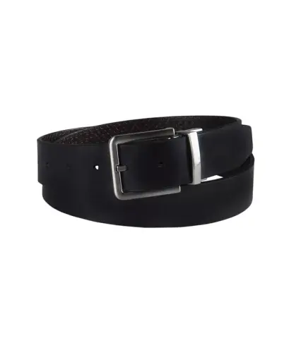 Men's Micro Logo Strap Reversible Casual Belt - Black/Black - 8