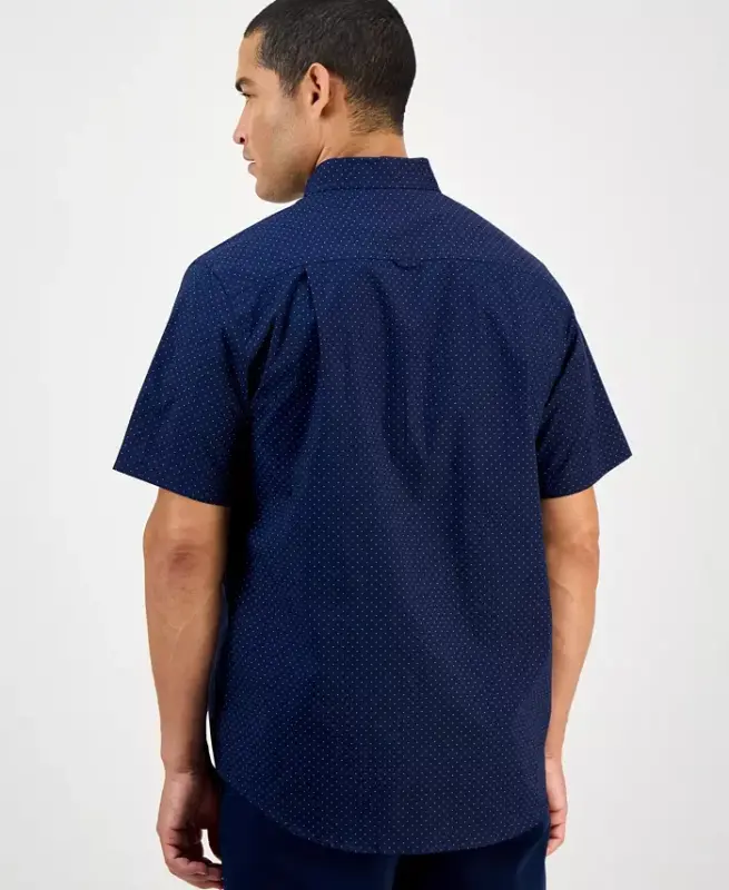 Men's Micro Dot Print Stretch Cotton Shirt, Created for Modazone - 2