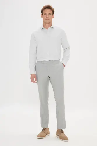 Erkek Mint Yeşil Kolay Ütülenebilir Slim Fit Dar Kesim Italyan Yaka Armürlü Gömlek-MINT YESIL - MODAZONE (1)