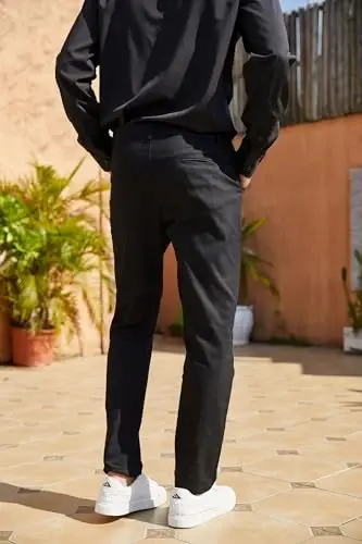 Mens Fashion Slim Fit Dress Pants Casual Business Skinny Stretch Pants Golf Pants - 5