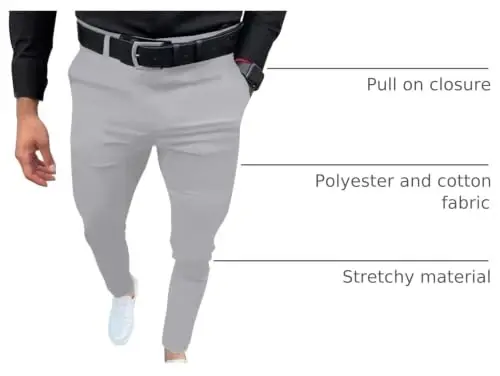 Erkek Modası Slim Fit Elbise Pantolonu Günlük İş Skinny Streç Pantolon Golf Pantolonu - 3
