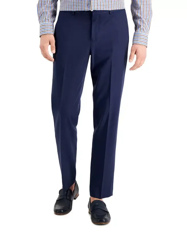 Men's Modern-Fit Stretch Solid Resolution Pants - Indigo - PERRY ELLIS PORTFOLIO