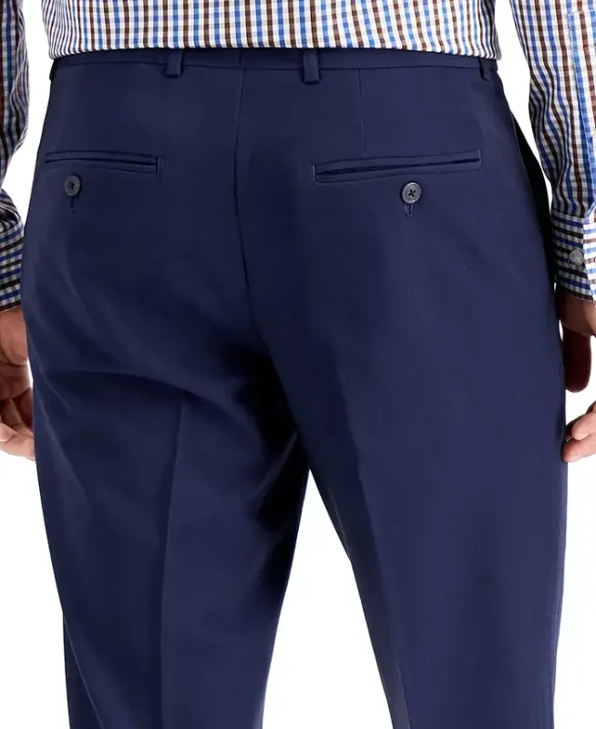 Men's Modern-Fit Stretch Solid Resolution Pants - Indigo - 4