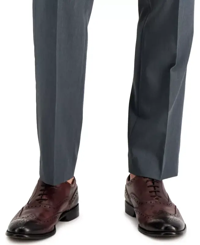 Men's Modern-Fit Stretch Solid Resolution Pants - Smoked Pearl - 6