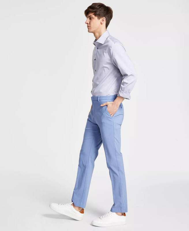 Men's Modern-Fit TH Flex Stretch Solid Performance Pants - Light Blue - 1