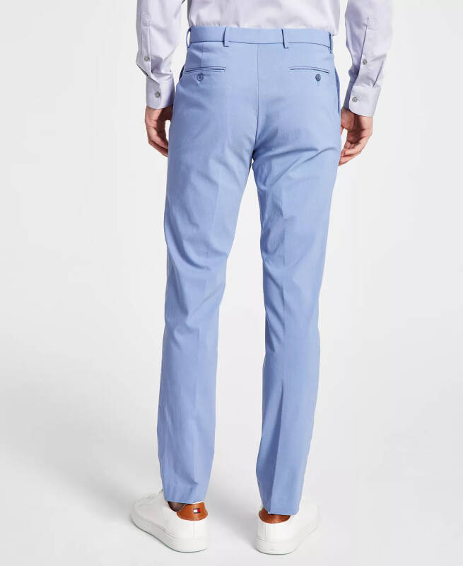 Men's Modern-Fit TH Flex Stretch Solid Performance Pants - Light Blue - 3