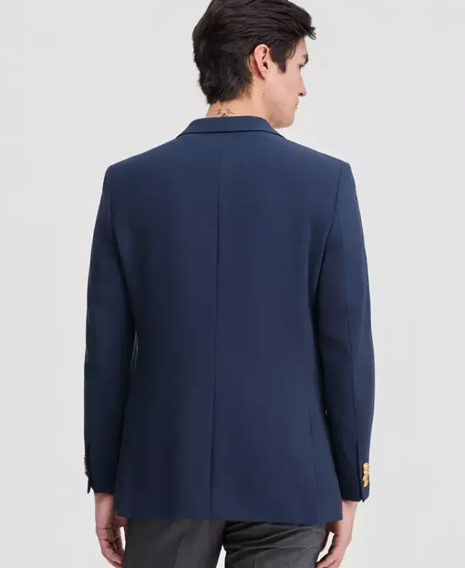 Men's Modern-Fit Active Stretch Solid Blazer - Navy - 2
