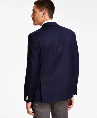 Men's Modern-Fit Solid Navy Blazer - Navy - TOMMY HILFIGER (1)
