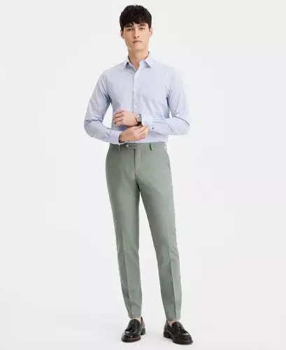 Men's Modern-Fit Linen Pants - Sage - 2