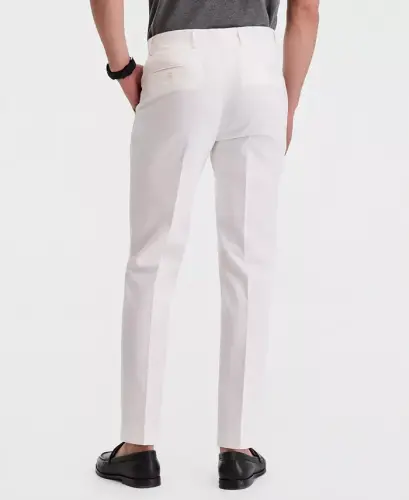 Men's Modern-Fit Linen Pants - White - 2