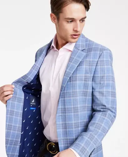 Men's Modern-Fit Sport Coat - Blue/brown - 3