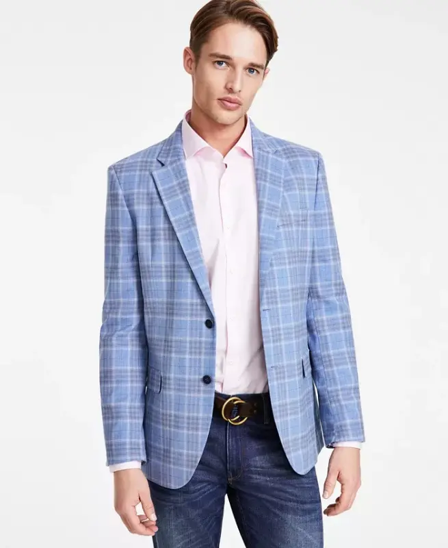 Men's Modern-Fit Sport Coat - Blue/brown - 4