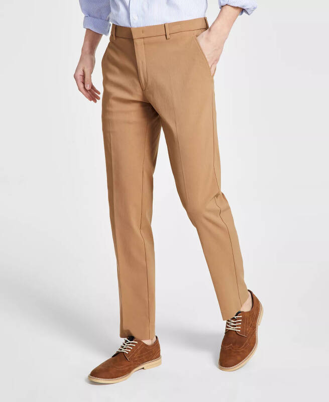 Men's Modern-Fit TH Flex Stretch Solid Performance Pants - Light Camel - 3