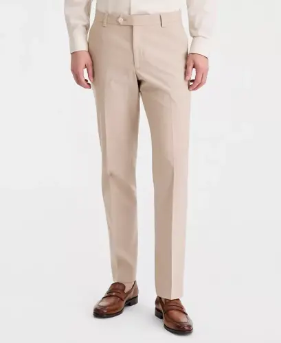 Men's Modern-Fit TH Flex Stretch Chambray Suit Separate Pants - Tan 