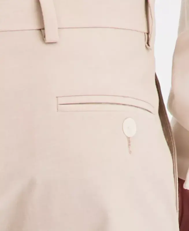 Men's Modern-Fit TH Flex Stretch Chambray Suit Separate Pants - Tan - 4