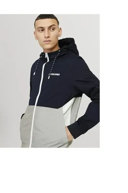 Erkek Mont Lacivert 12200208 Jjerush Hood Bomber-Lacivert - JACK & JONES