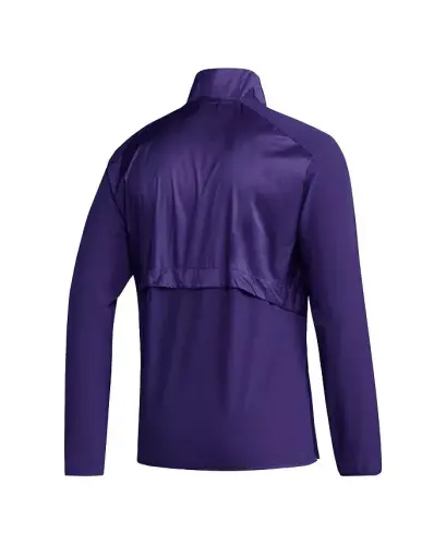 Men's Purple Washington Huskies Sideline AEROREADY Raglan Sleeve Quarter-Zip Jacket-Purple - 3