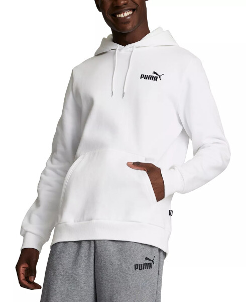 Erkek Nakışlı Logo Polar Kapüşonlu Sweatshirt Beyaz - 1