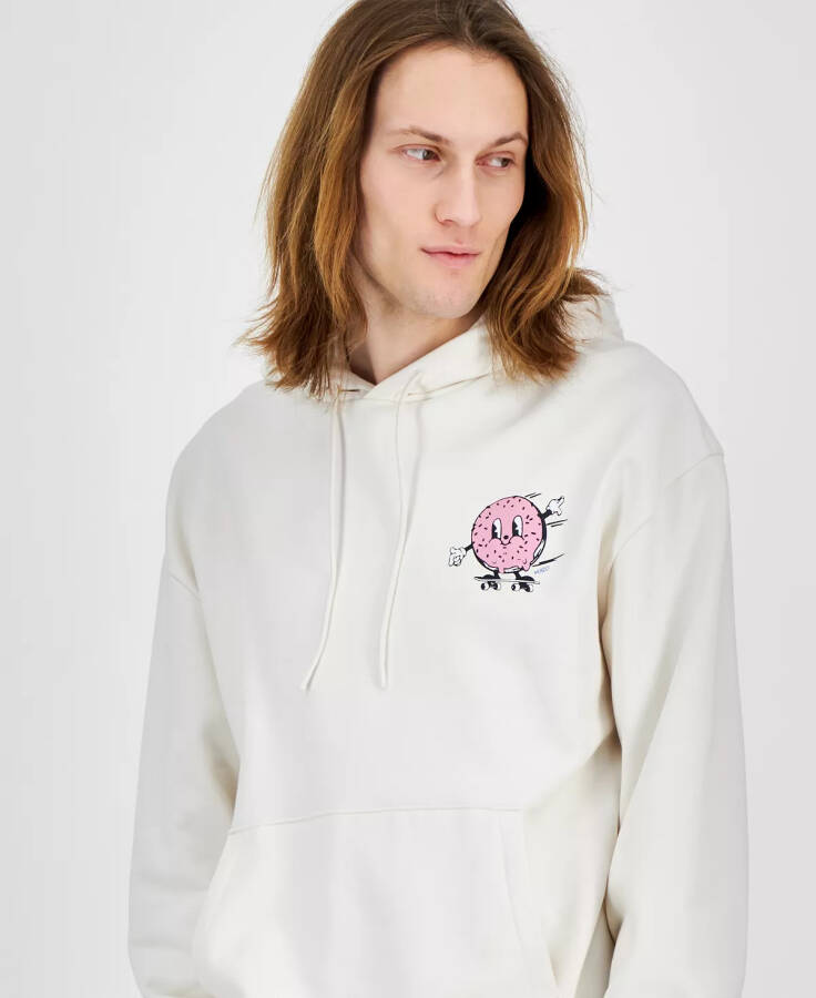 Erkek Namiko Uzun Kollu Grafik Kapüşonlu Sweatshirt Beyaz - 3