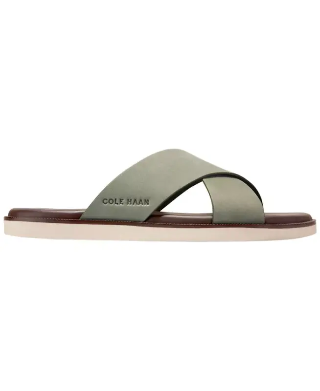 Erkek Nantucket Çapraz Bantlı Slip-On Terlik - Tozlu Zeytin Nubuk - 2