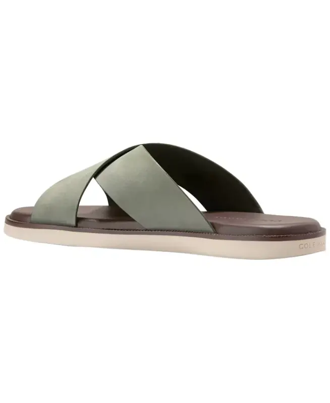 Erkek Nantucket Çapraz Bantlı Slip-On Terlik - Tozlu Zeytin Nubuk - 5
