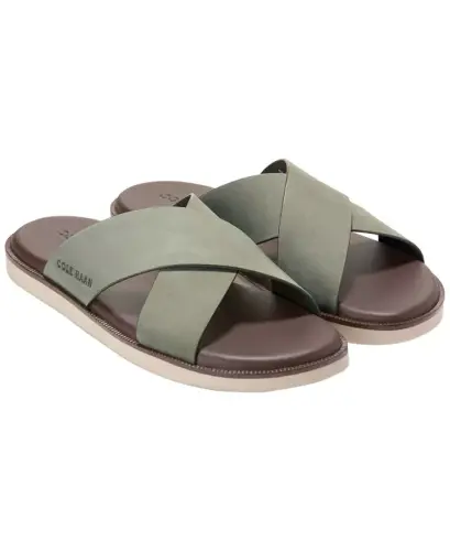 Erkek Nantucket Çapraz Bantlı Slip-On Terlik - Tozlu Zeytin Nubuk - 6