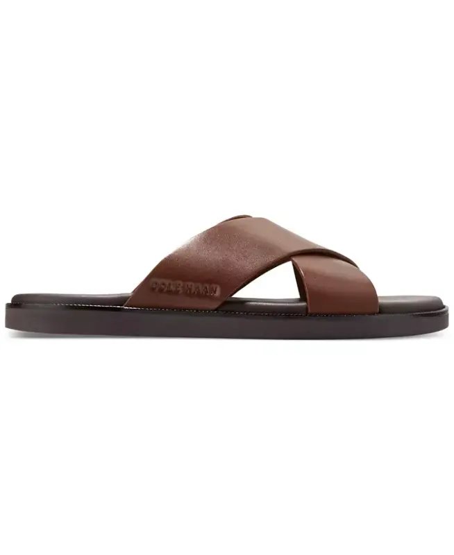 Men's Nantucket Cross Strap Slip-On Slide Sandals - Ch Woodbury / Java - 2