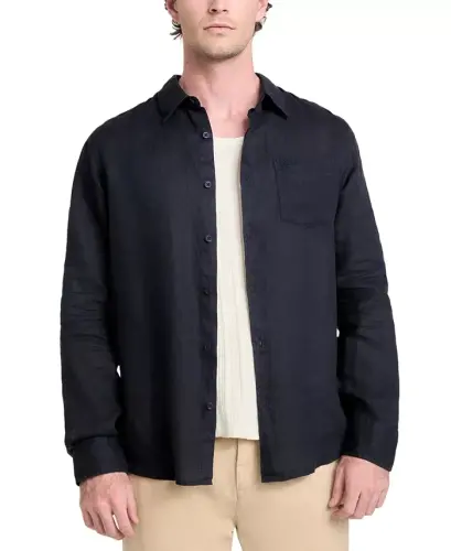 Men's Napa Relaxed-Fit Textured Button-Down Shirt-Smart Blue Multi 