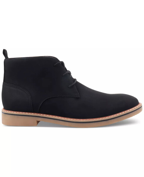 Erkek Nathan Suni Deri Bağcıklı Chukka Botları, Modazone Black için Oluşturuldu - 5