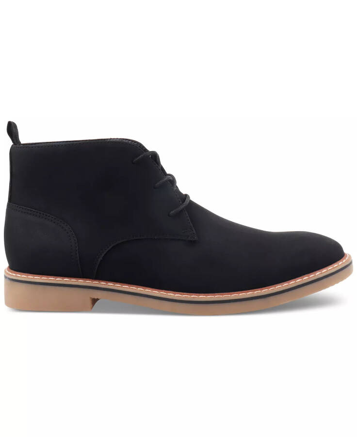 Erkek Nathan Suni Deri Bağcıklı Chukka Botları, Modazone Black için Oluşturuldu - 5