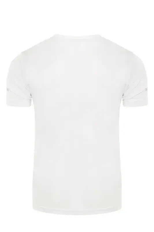 Erkek Nem Emici Hızlı Kuruma Atletik Teknik Performans Spor T-shirt-BEYAZ - 3