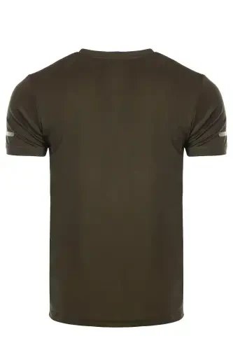 Erkek Nem Emici Hızlı Kuruma Atletik Teknik Performans Spor T-shirt-HAKİ - 3