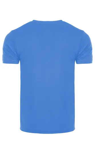 Erkek Nem Emici Hızlı Kuruma Performans Running Spor T-shirt - AÇIK MAVİ - 3