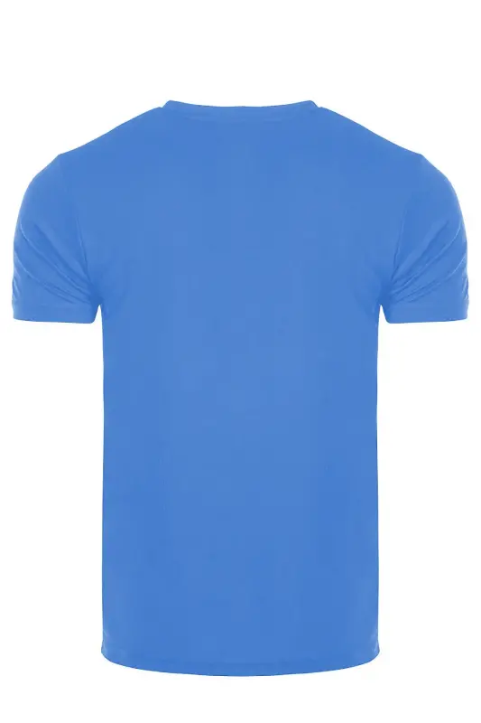 Erkek Nem Emici Hızlı Kuruma Performans Running Spor T-shirt - AÇIK MAVİ - 3