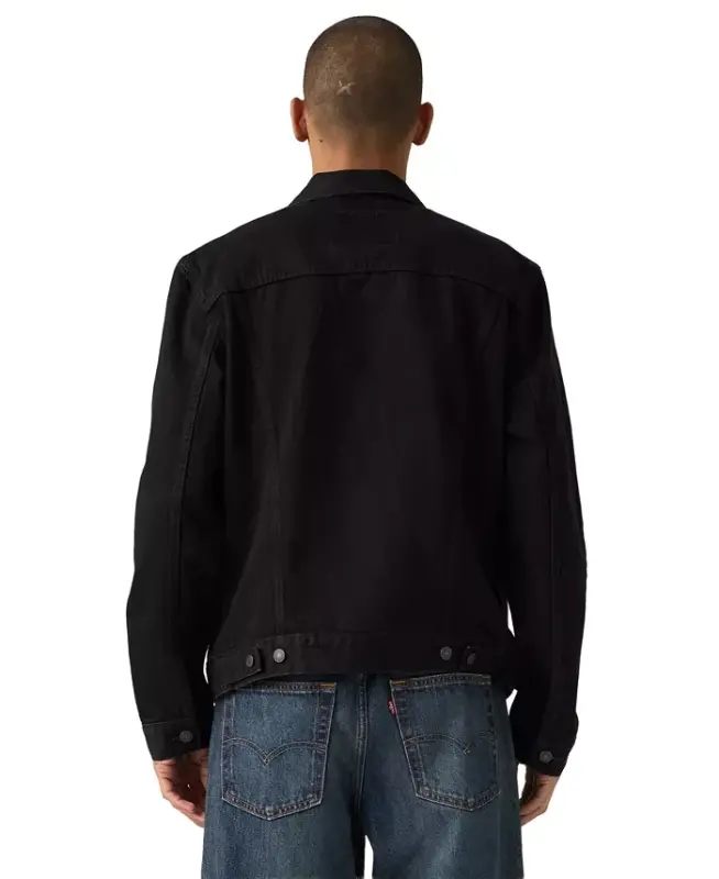Men's Regular-Fit Stretch Denim Trucker Jacket - Thurs Night - 3