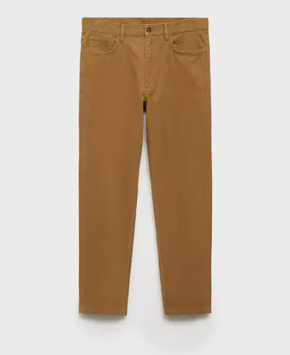 Men's Regular-Fit Corduroy Pants - Medium Brown - MANGO (1)