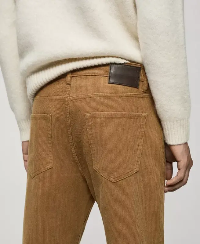 Men's Regular-Fit Corduroy Pants - Medium Brown - 6