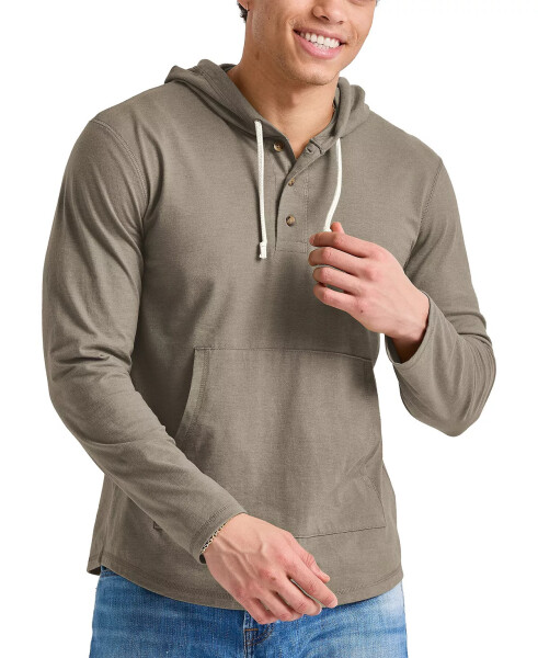 Erkek Originals Pamuklu Henley Kapüşonlu Sweatshirt Oregano Desenli - 1