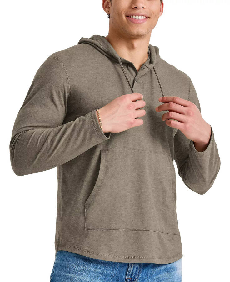 Erkek Originals Pamuklu Henley Kapüşonlu Sweatshirt Oregano Desenli - 3