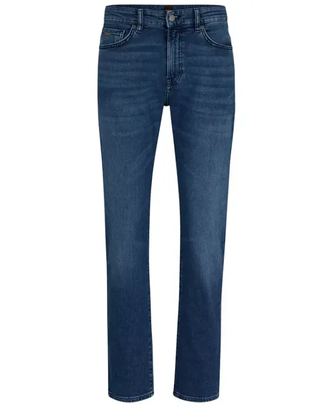 Men's Mid-Blue Comfort-Stretch Regular-Fit Jeans-Medium Blue - 2