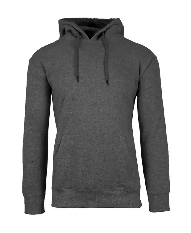 Men's Oversized Slim-Fit Fleece-Lined Pullover Hoodie - Charcoal - 1