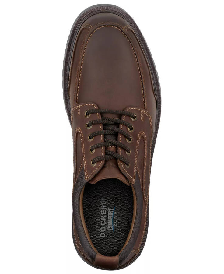 Erkek Overton Moc-Toe Deri Oxford Ayakkabılar Kırmızı Kahverengi - 3