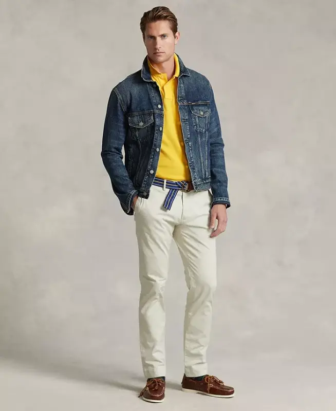 Men's Custom Slim-Fit Mesh Polo Shirt - Yellow Fin - 2