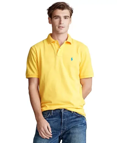 Men's Custom Slim-Fit Mesh Polo Shirt - Yellow Fin 