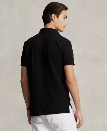 Men's Custom Slim-Fit Mesh Polo Shirt - Polo Black - 4