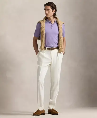 Men's Custom Slim Fit Soft Cotton Polo Shirt-Amethyst Heather 