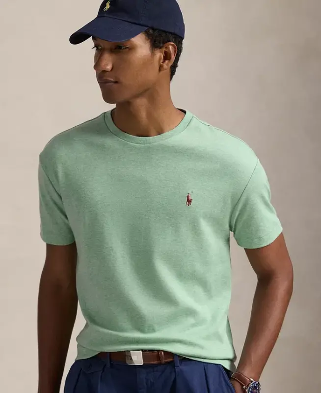Men's Custom Slim Fit Soft Cotton T-Shirt - Celadon Heather - 3