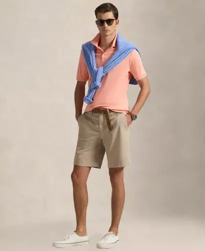Men's Custom Slim Fit Soft Cotton Polo Shirt - Soft Orange Heather 