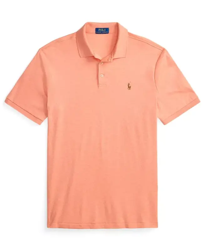 Men's Custom Slim Fit Soft Cotton Polo Shirt - Soft Orange Heather - 2